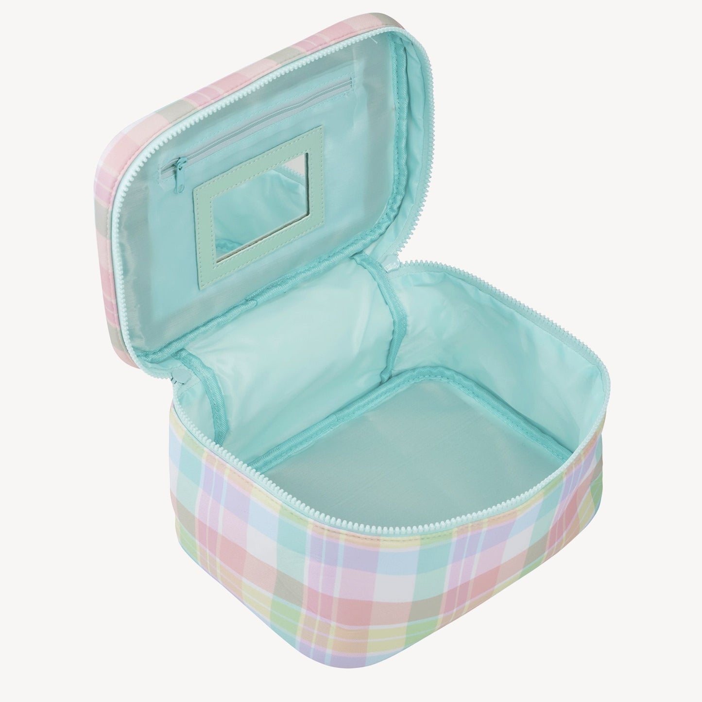 When In Rome Beauty Bag | DB Cosmetics | Open | Gingham Neoprene