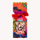 Colorful gift box with a bow containing hair scrunchies, featuring the brand 'DB'.
