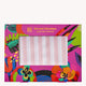 Vibrant packaging of DB Brands Sweet Dreams satin pillowcase, featuring pink stripes, surrounded by colourful floral and abstract patterns.