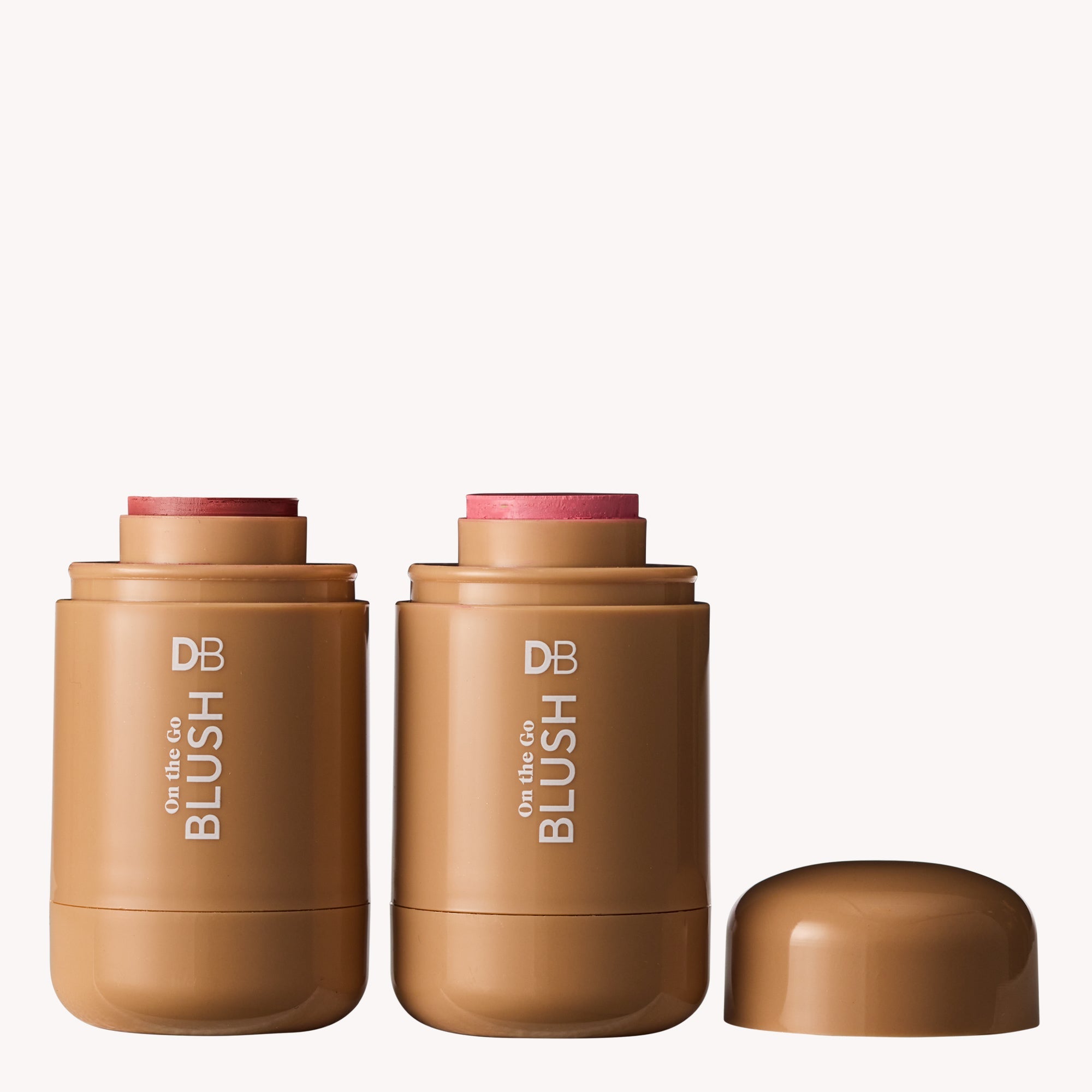 Two blush products with 'On the Go Blush' branding on a white background