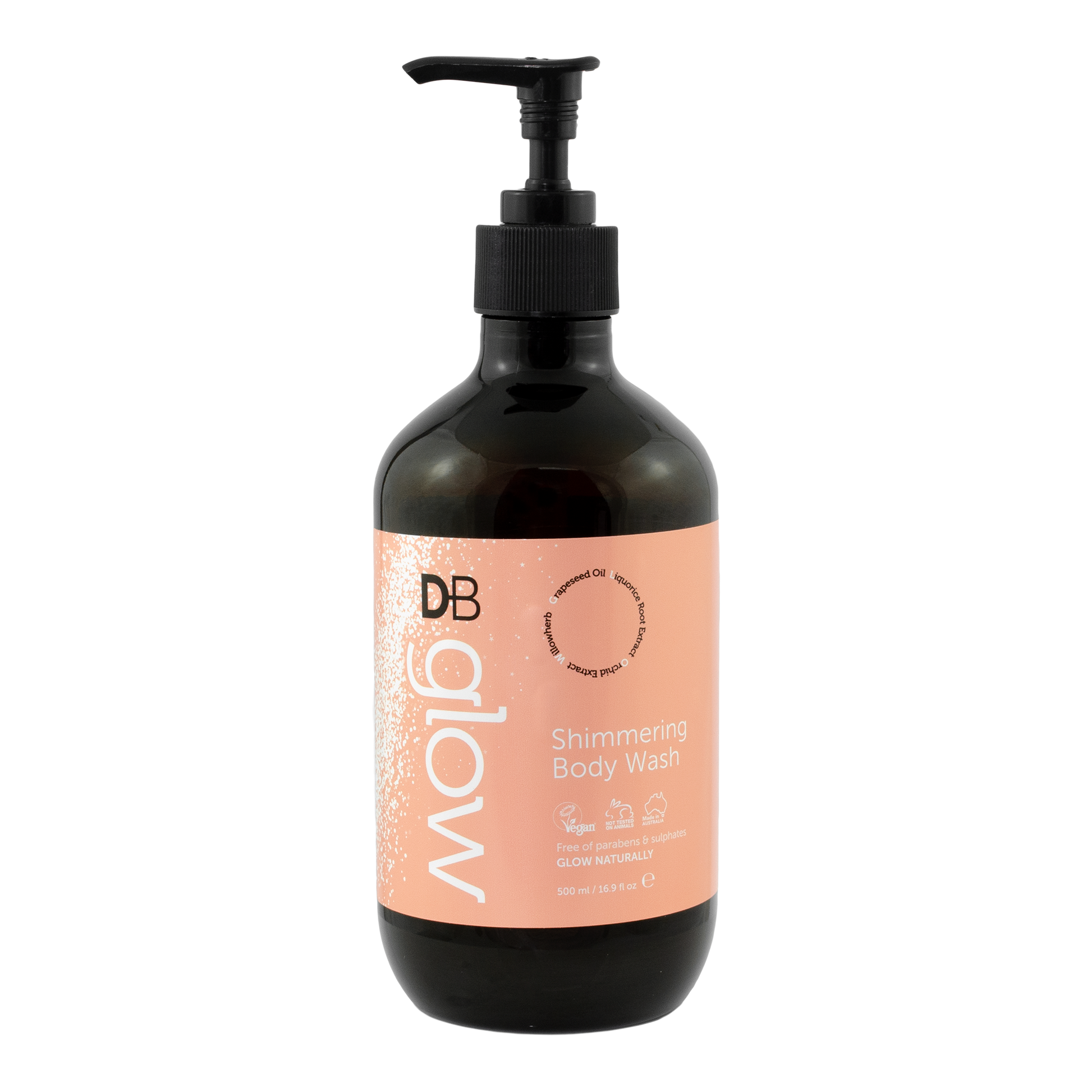 GLOW Shimmering Body Wash 500ml | DB Cosmetics