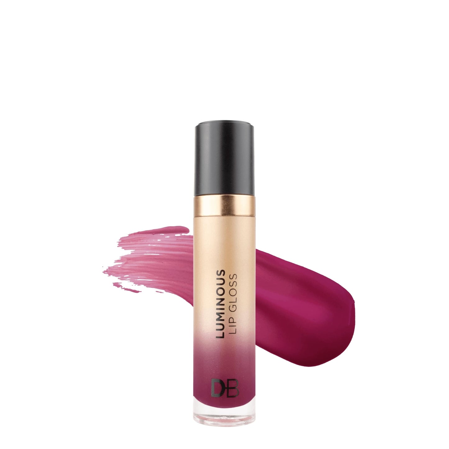 Luminous Lip Gloss (Power Pink) with swatch | DB Cosmetics